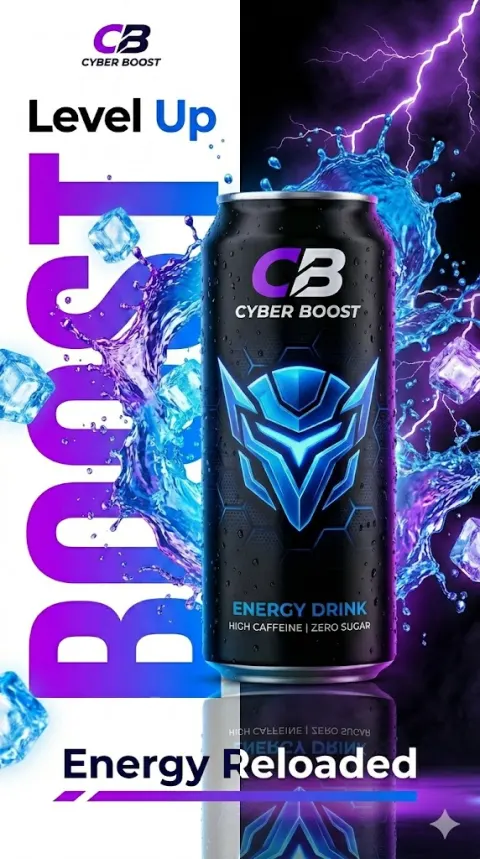 Cyber Boost Energy Drink Ad