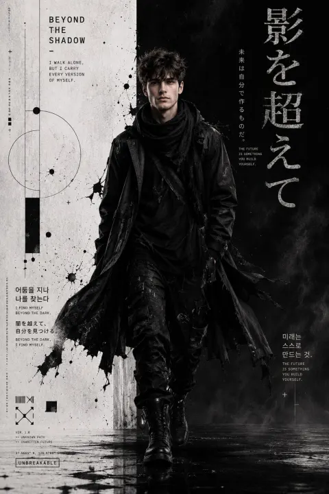 Cyber Wasteland Fashion Poster: Beyond the Shadow