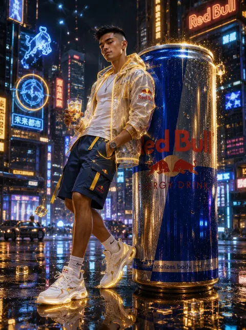 Cyberpunk Red Bull Neon Man