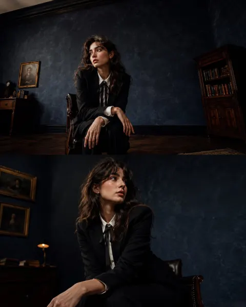 Dark Academia Vintage Portrait