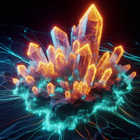 Neon Sulphuric Geode Crystals Ultra Detailed Render