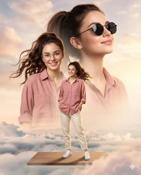 Dreamy Double Exposure Portrait Poster