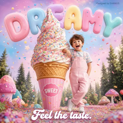 Dreamy Ice Cream Ad Poster