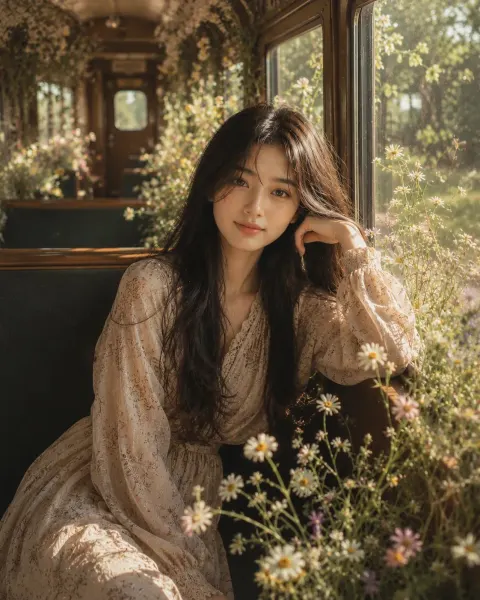 Dreamy Garden Carriage Portrait
