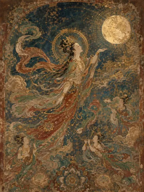 Divine Dunhuang Mural Goddess Art