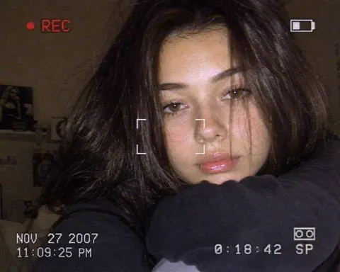 Nostalgic Early 2000s Night Cam Portrait
