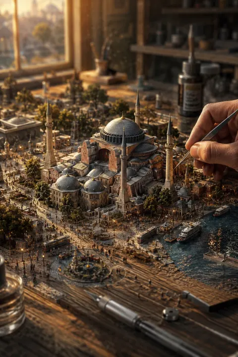 Miniature World on Wood