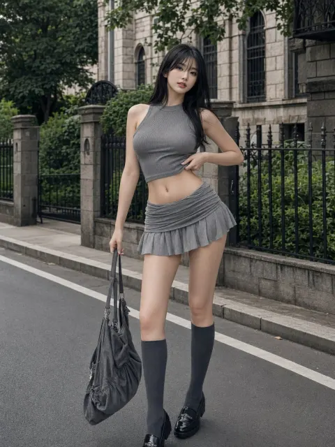Urban Korean Street Fashion Portrait