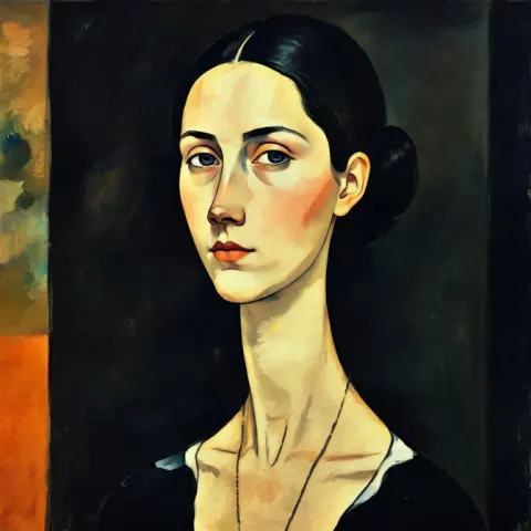 Modigliani-Inspired Abstract Female Beauty
