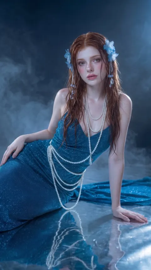 Butterfly Fantasy Wet Hair Portrait