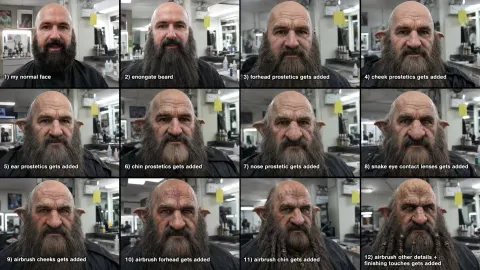 Fantasy Dwarf Makeup Transformation