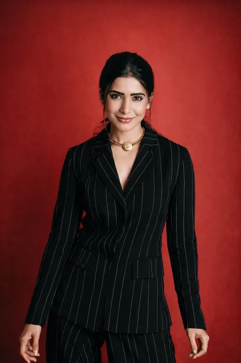 Confident Woman in Power Suit