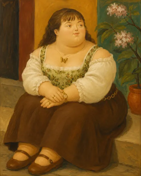 Botero-Style Plump Portrait Art