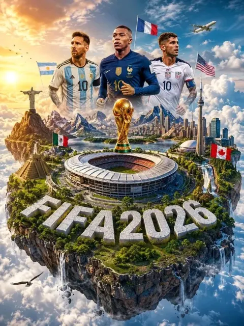 FIFA 2026 Surreal Floating Island Art