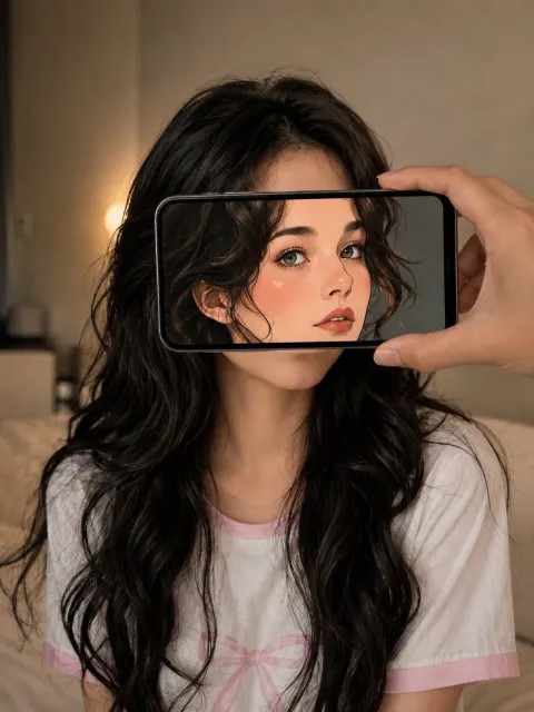 Anime Face Phone Illusion Portrait