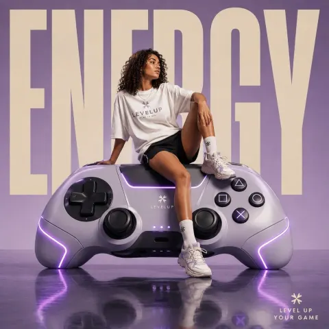 Neon Gamer Girl Energy Storm