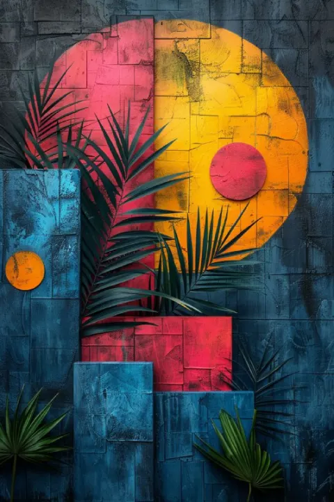 Neon Art Deco Geometric Mexican Pattern Design