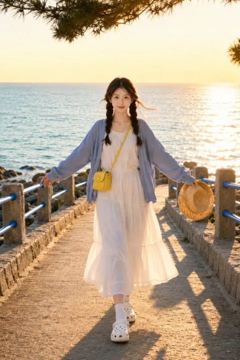 Golden Hour Seaside Stroll