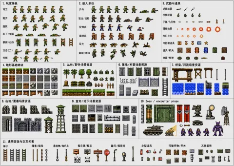 Green Legion Pixel Spritesheet