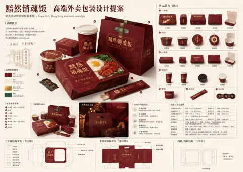 Premium Takeout Packaging Design Board