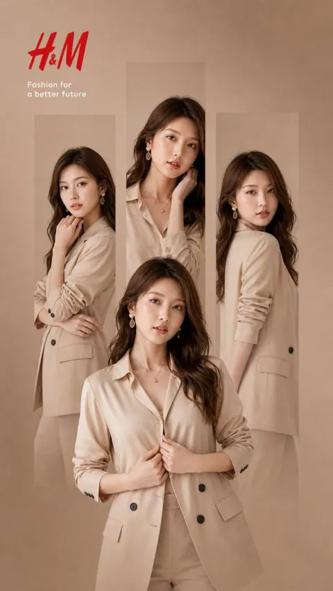 H&M Minimalist Beige Fashion Editorial