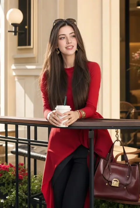 Red Fashion Editorial Portrait