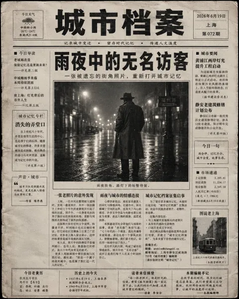 Vintage Chinese Newspaper Front Page