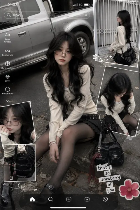 Instagram Collage Street Snap of Korean Girl
