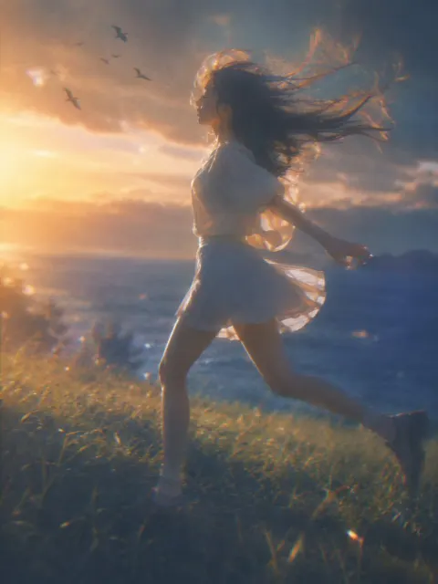 Golden Hour Dreamy Poetic Illustration