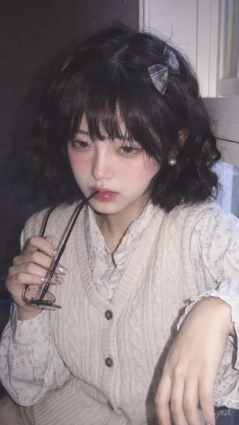 Retro Soft-Focus Flash Girl Portrait