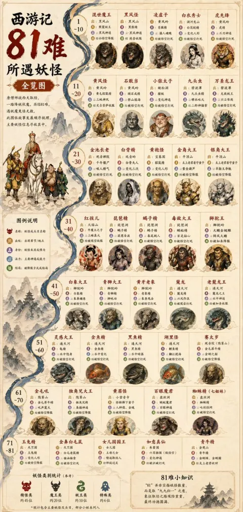 Journey West 81 Monsters Visualized