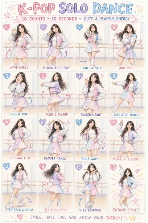 K-Pop Solo Dance 16-Step Chart
