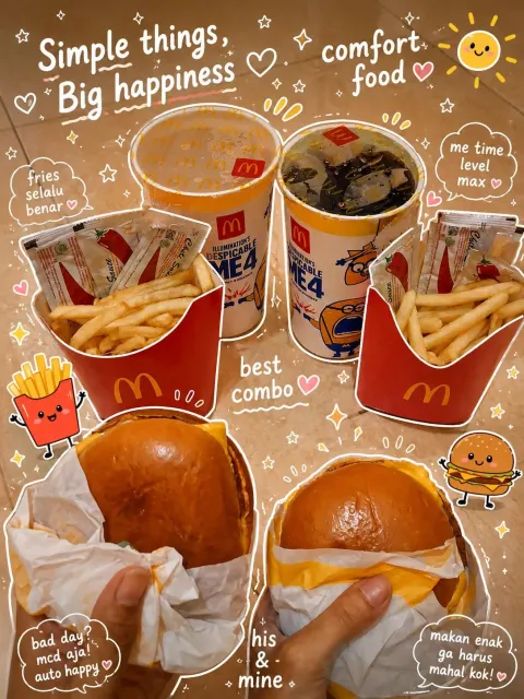Kawaii Cozy Café Food Collage