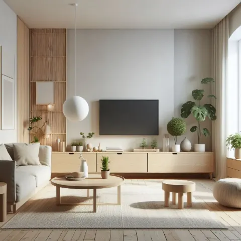 Minimalist Scandinavian Living Room With Natural Materials