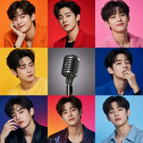 K-Pop Star Fashion Grid Poster