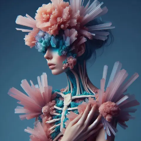 Quartz Crystalline Dress Editorial Fashion Portrait