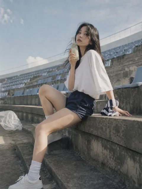 Stadium Steps Japanese Negative Film Idol