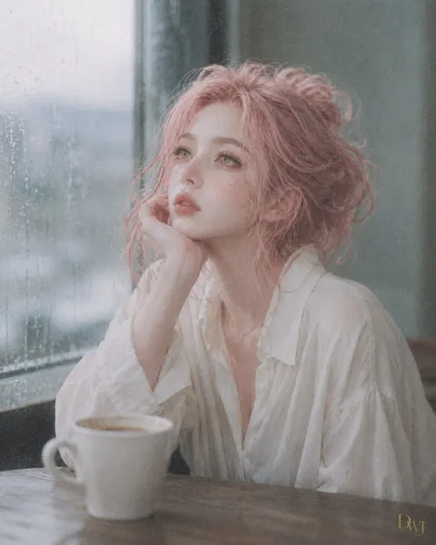 Rainy Day Film Portrait Melancholy