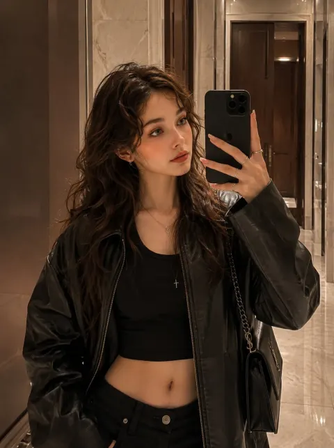 Luxury Hotel Mirror Selfie Cool Girl