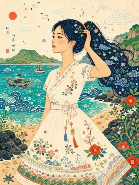 Korean Summer Seaside Maiden