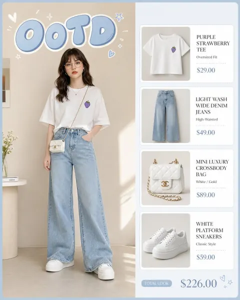 Strawberry OOTD Korean Street Style