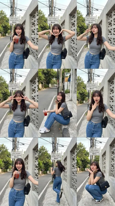 Korean Street Style Photo Collage