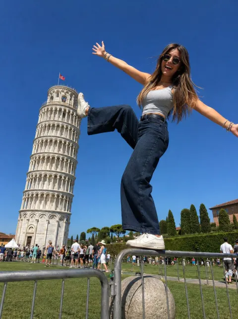 Kicking Pisa Tower Forced Perspective