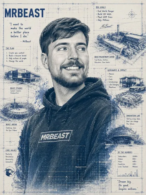 Legendary Football Blueprint Portrait Art