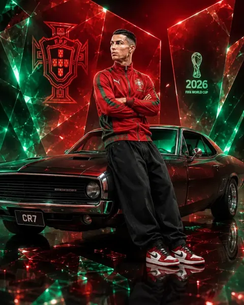 Portuguese Football Star World Cup Poster