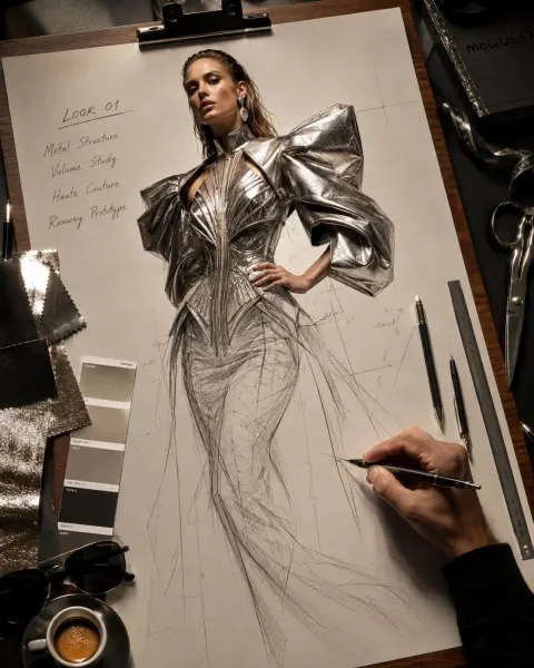 Haute Couture Sketch Comes Alive