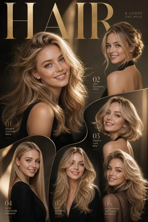 Luxury Cinematic Hairstyle Editorial Poster
