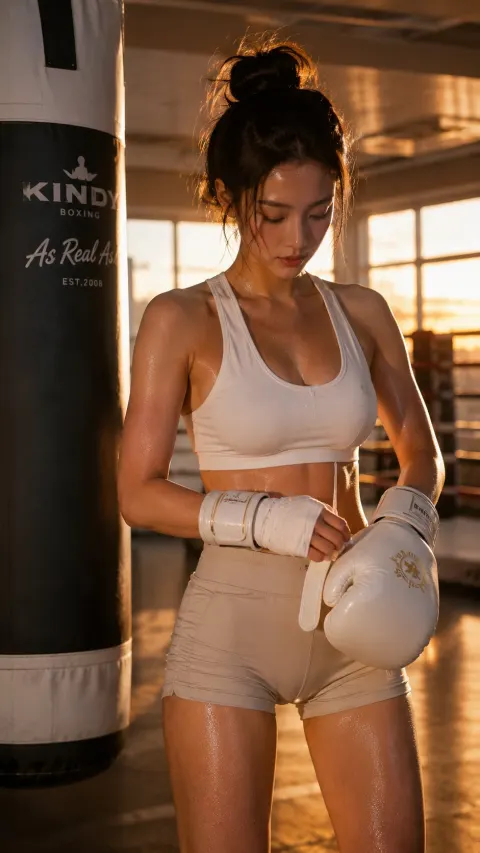 Champagne Boxing Goddess Portrait