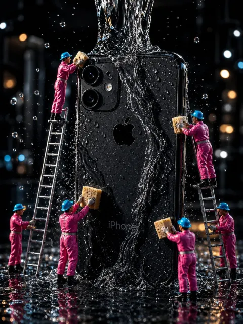 Miniature Workers Clean Black iPhone