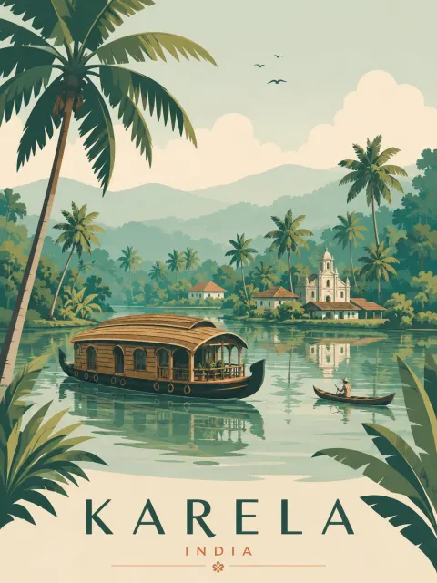 Bali Retro Travel Poster Art